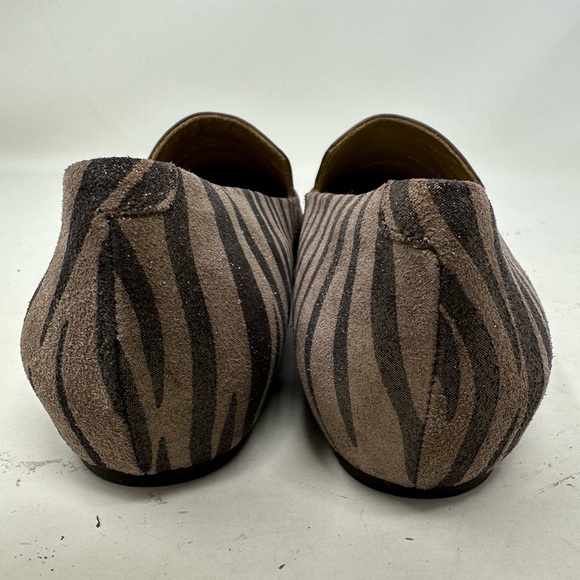 Geox Shoes Womens 37 US 7 Brown Grey‎ Animal Print Italian Leather Upper Flats - Picture 4 of 15